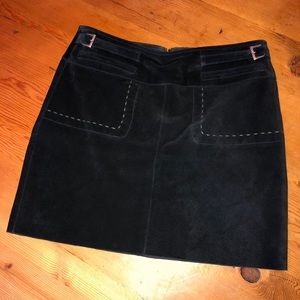 Black suede mini skirt